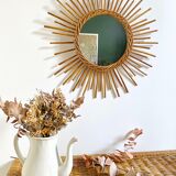 Rattan sun mirror