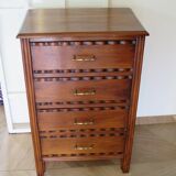 Vintage - Commode 4 tiroirs – Style Art déco - bois massif