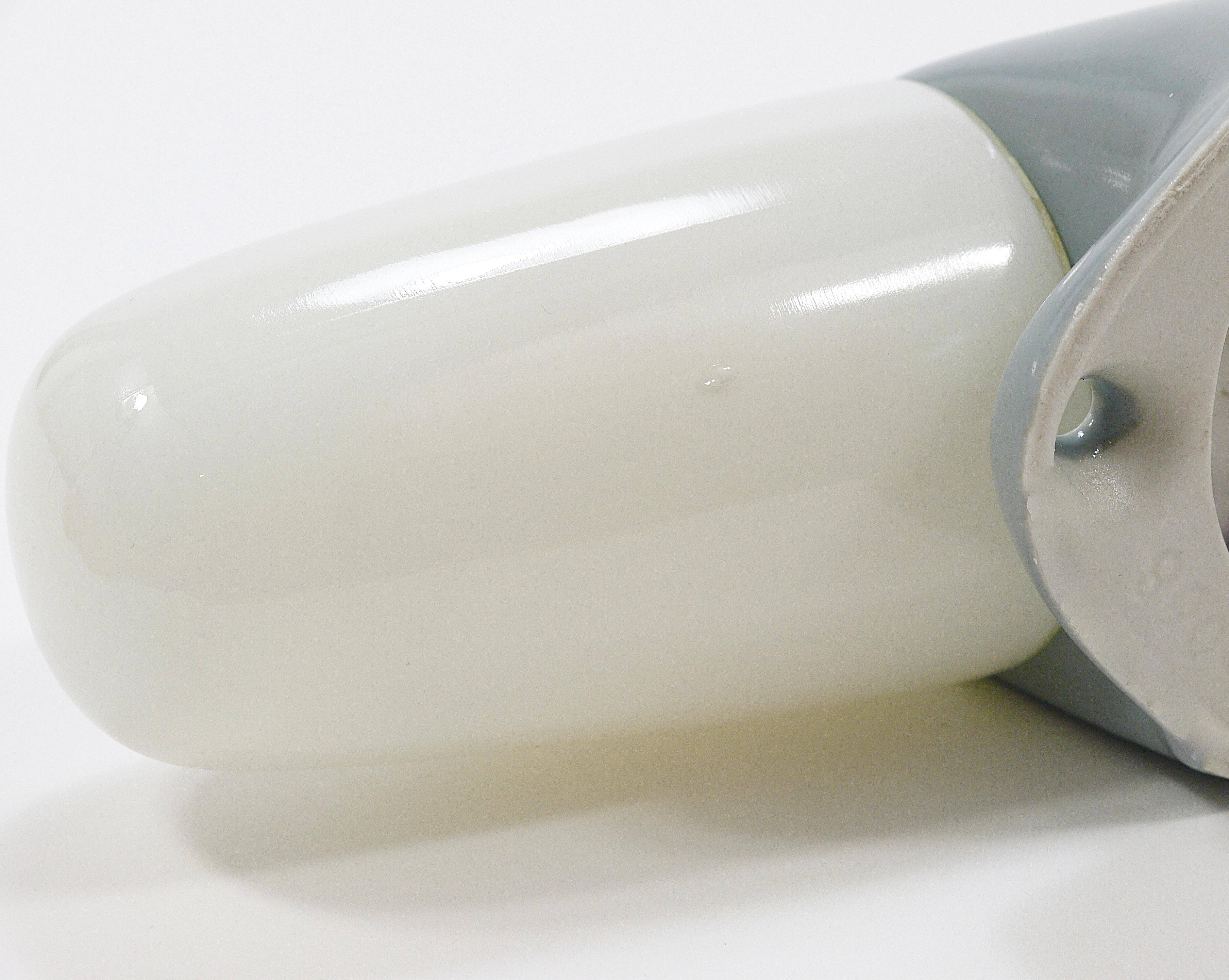 Double Bauhaus Wall Light Grey Wilhelm Wagenfeld by Linder Germany, 1950