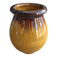 Vintage Ceramic Vase Old Biot - Honey & Chocolate Glaze - Signed