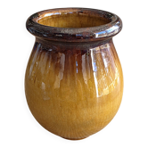 Vintage Ceramic Vase Old Biot - Honey & Chocolate Glaze - Signed