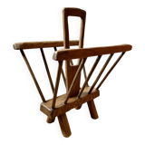 Brutalist magazine rack in the style of Jean Touret, 1950s.