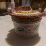 Quimper earthenware butter dish signed Henriot