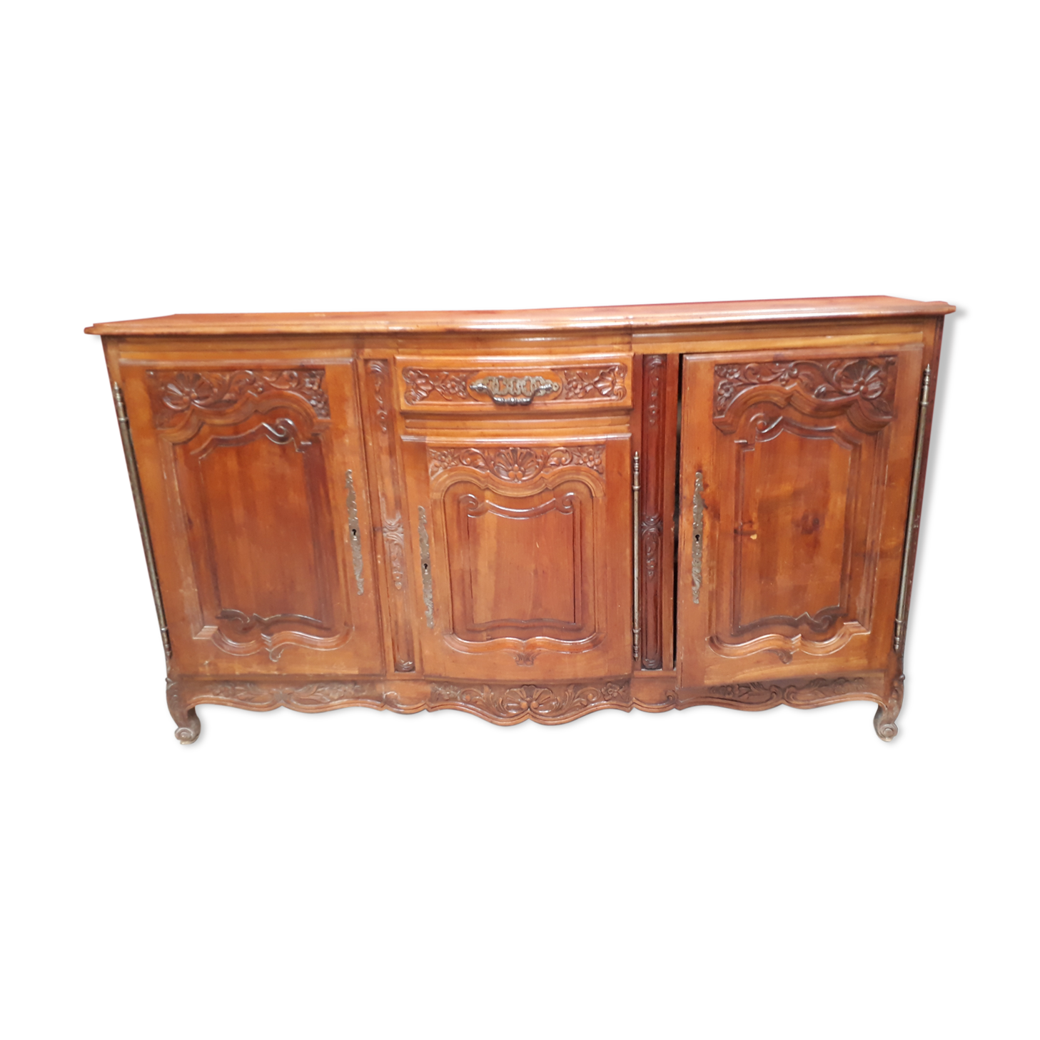 Solid cherry wood sideboard with 3 doors and 1 drawer