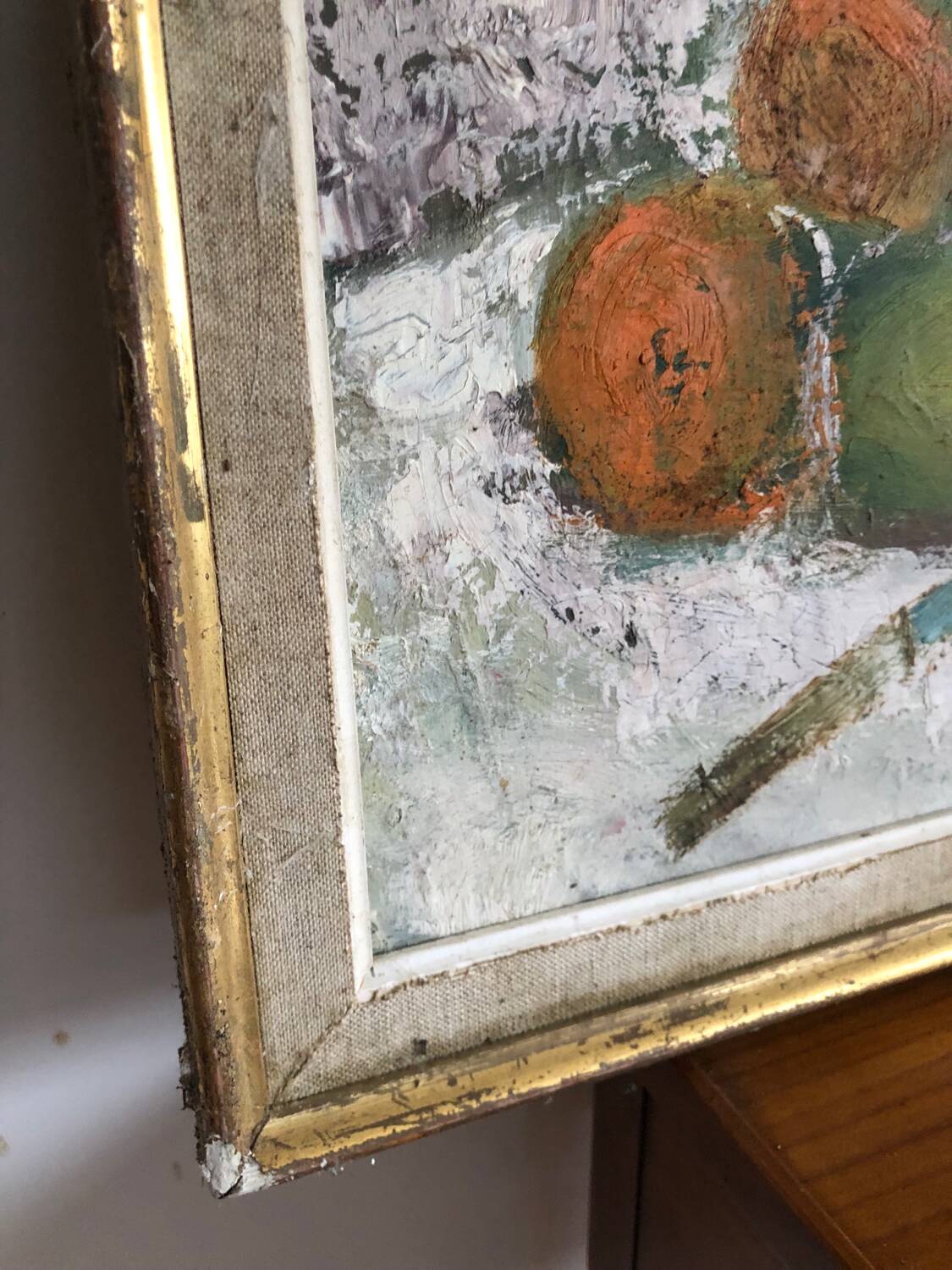 Still life painting flowers and oranges