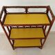 Vintage library shelf in bamboo and rattan 60s/70s
