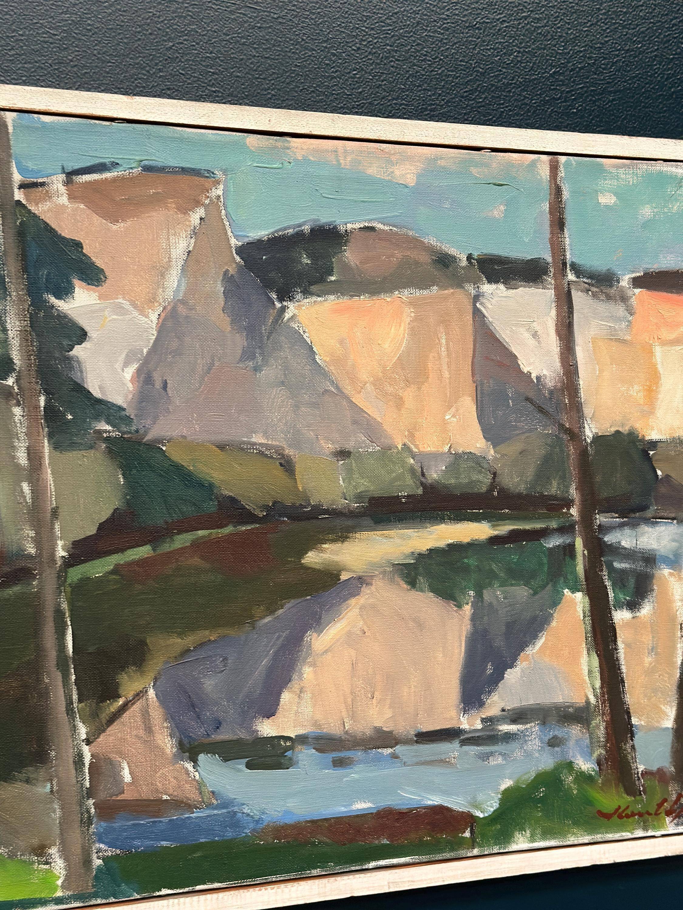 Original Mid Century Swedish Oil On Canvas – “Abstract Landscape” By Knut Ljungberg – Vintage – Framed – 84 × 54 Cm (33.1" × 21.3")