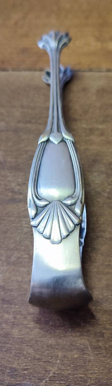 Silver-plated metal sugar tongs