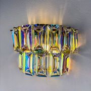 Pair of 2-tier Paolo Venini iridescent Murano glass wall lights, Italy, 1970s