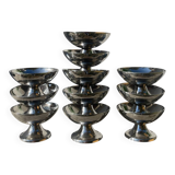 10 stainless steel cups 1970