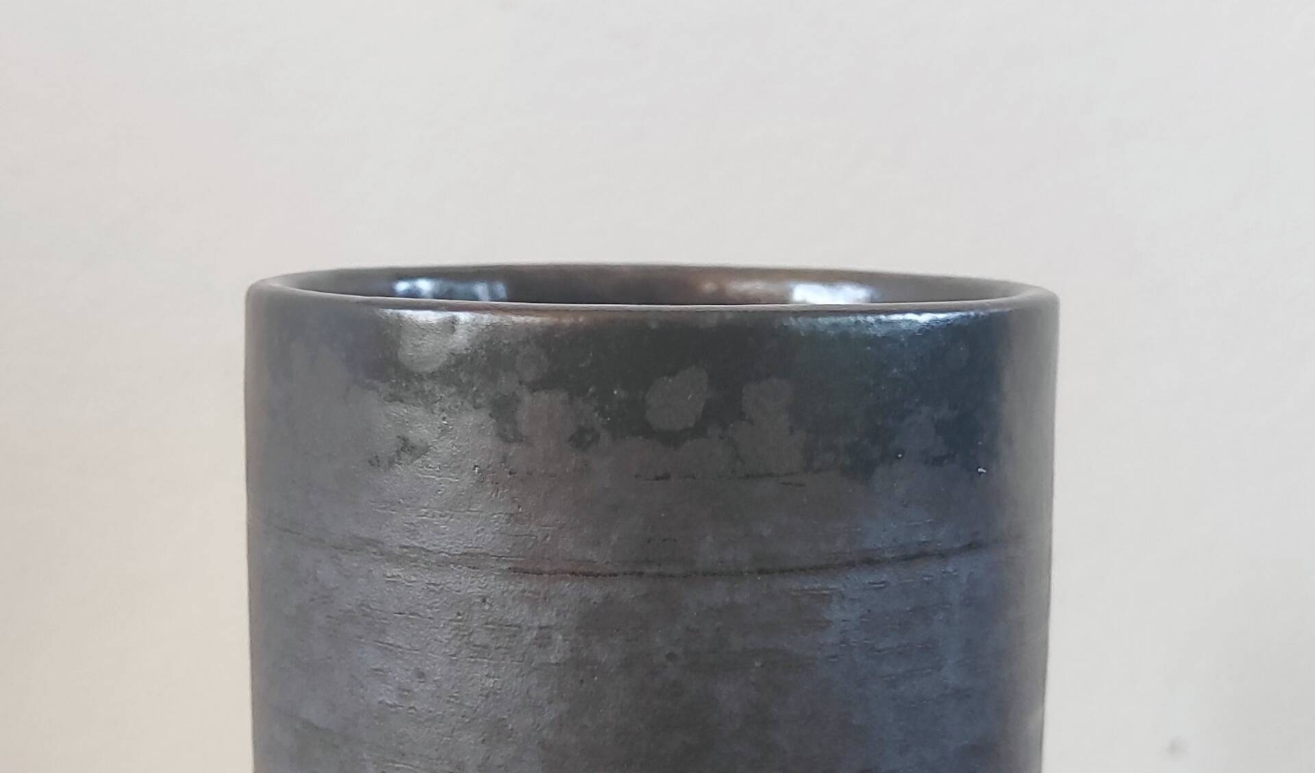 Vintage ceramic cylindrical vase