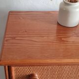 Vintage wicker chest of drawers.