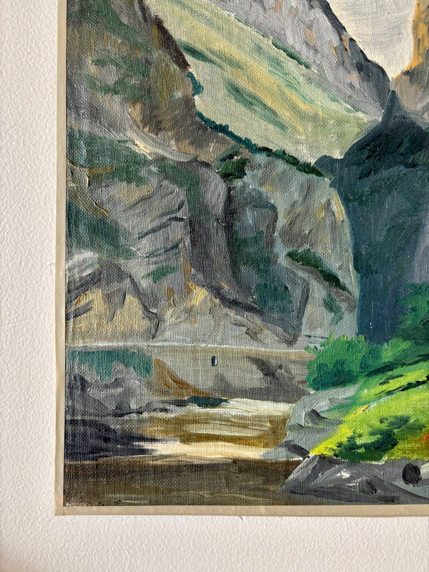 Oil painting on canvas "Cliff and River" No. 44