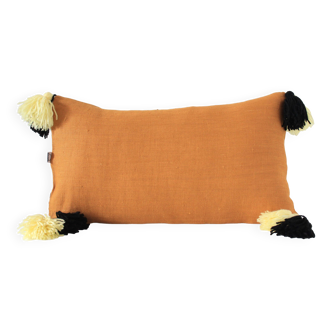 Coussin rectangulaire 100% Laine & Lin Jaune