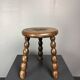 Midcentury bobbin wood turned stool, Charles Dudouyt style, France, 1950s