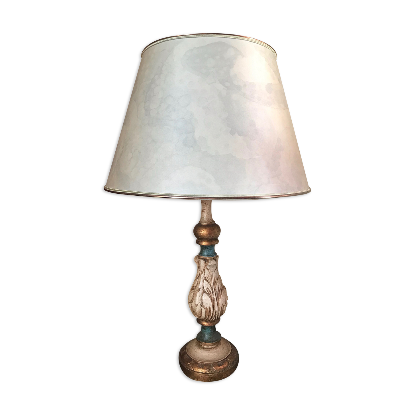 Venetian lamp in gilded wood