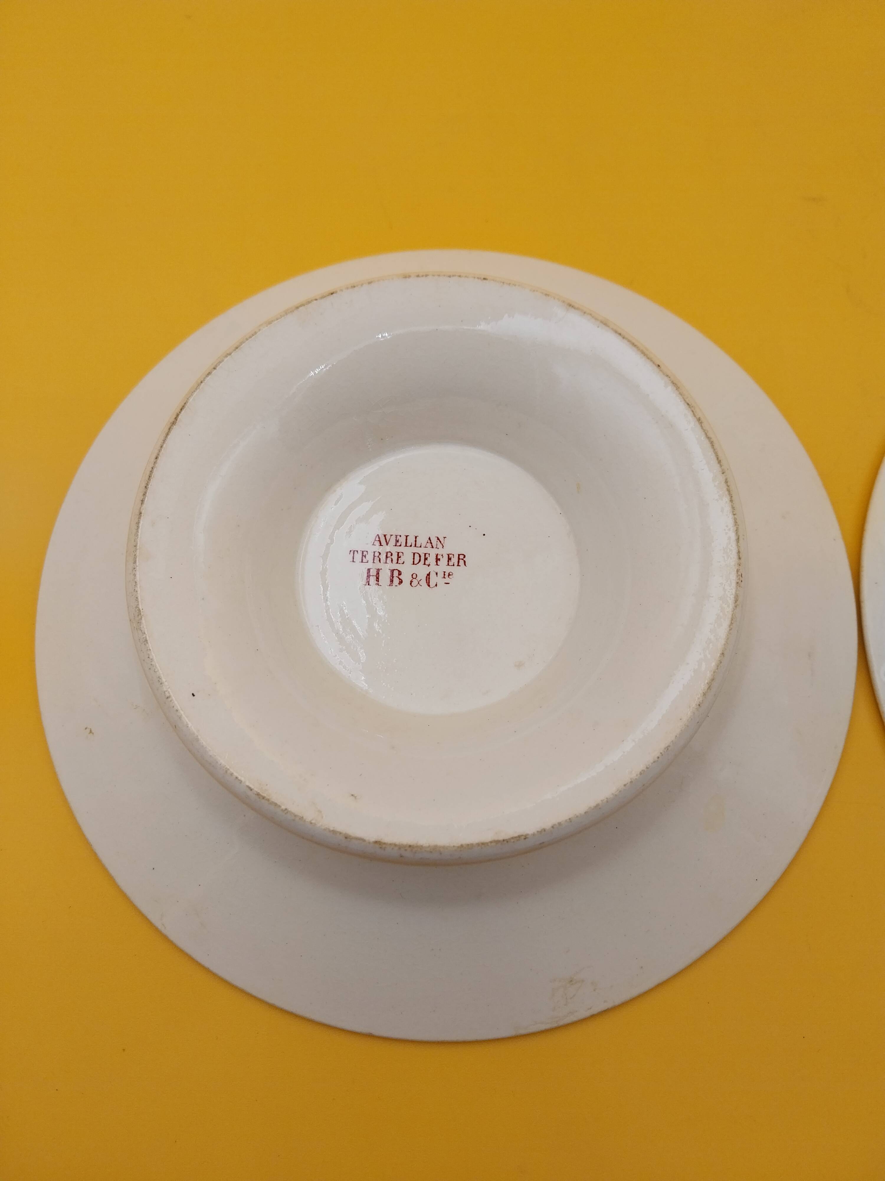 2 Compotiers Choisy le Roi Avellan Boulenger ironstone floral decoration red