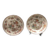 Sarreguemines Dessert Plates: Hand-Painted Chinoiserie Decor, 19th Century