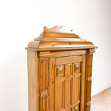 Antique oak shallow wall cabinet.