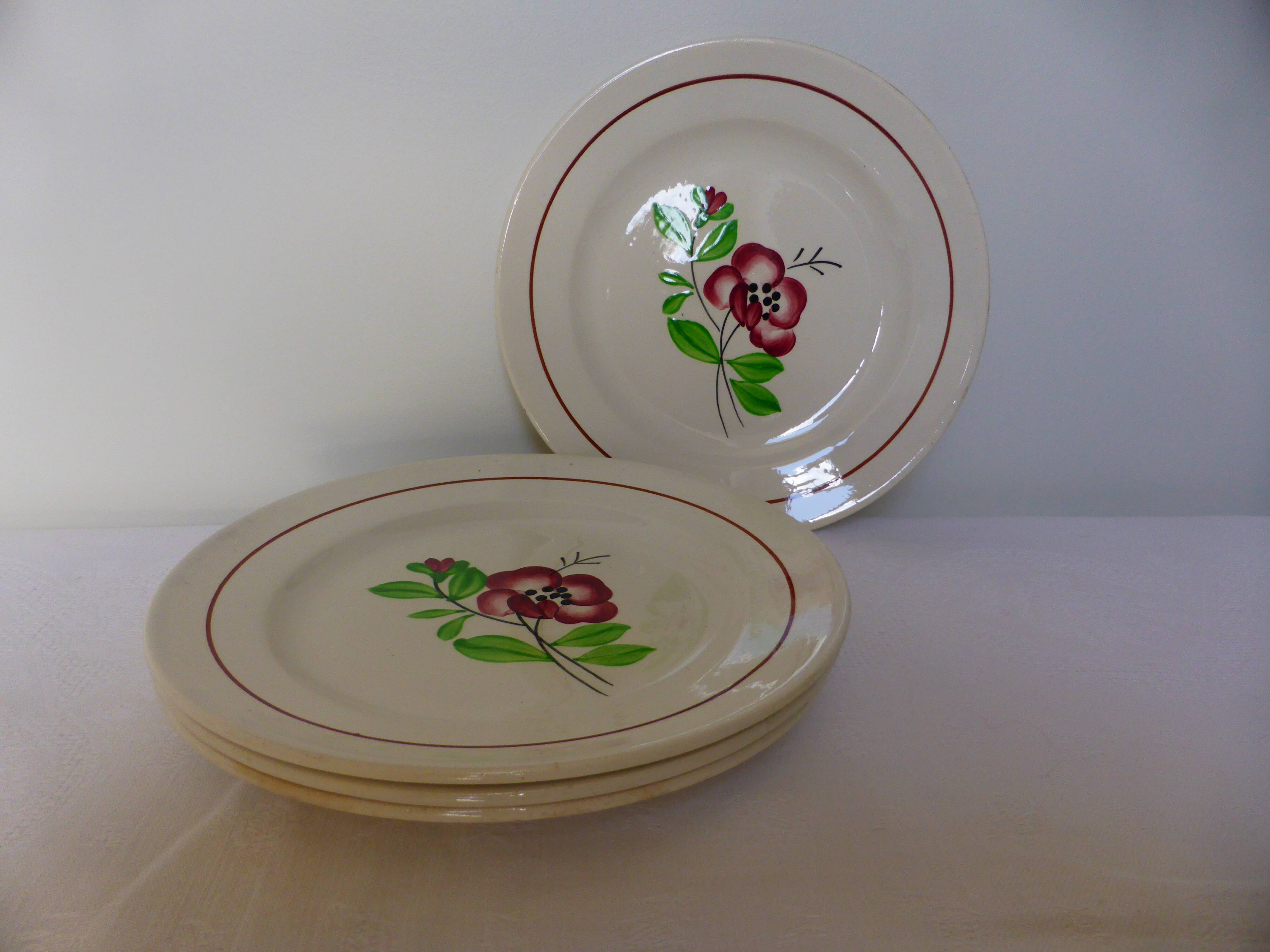 4 dessert plates from Digoin Sarreguemines model Beaucaire 210842