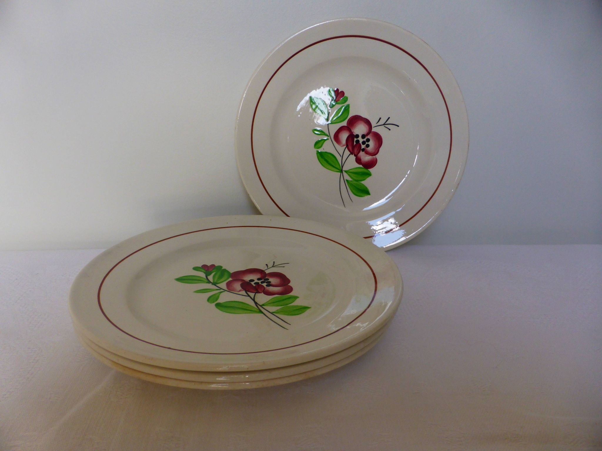 4 assiettes dessert de Digoin Sarreguemines modèle Beaucaire
