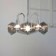 Vintage Italian Chrome and Glass Chandelier, 70s