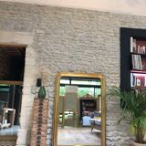 Louis-Philippe mirror pearled gold with gold leaf, some imperfections 146cm / 101cm