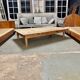 Table basse de ferme rustique brutaliste