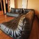 Ligne Roset Togo sofa, 3-seater, 2-seater, and corner in black leather.
