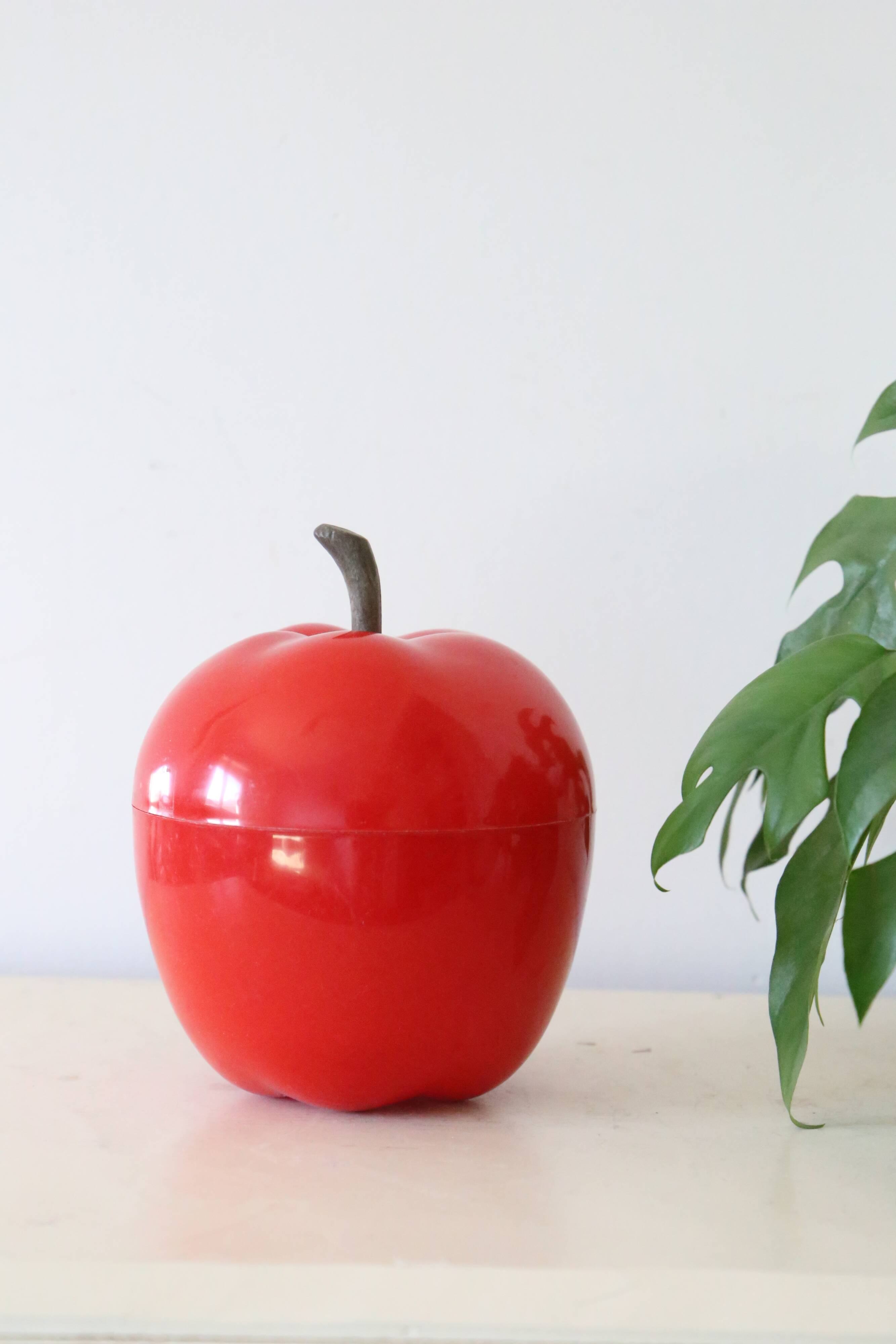 Red apple ice bucket, vintage
