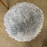 Fauteuil et tabouret moumoute vintage