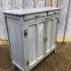 Parisian sideboard painted in blue with 2 doors and 2 drawers.