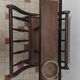 Old vintage wooden magazine rack