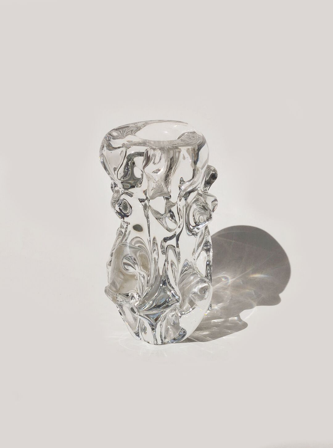 Organic glass candle holder