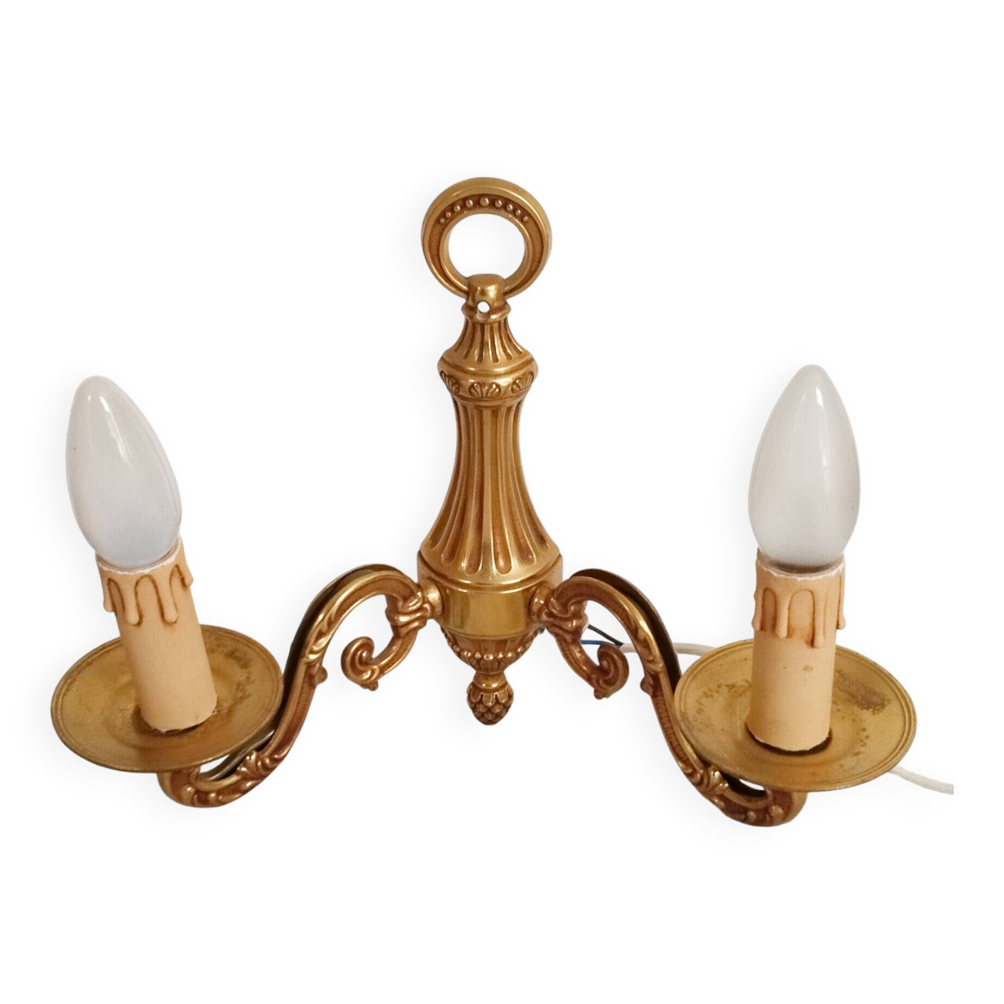 2-light brass wall light, vintage, Louis XVI style