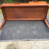 Vintage Scandinavian teak dressing table with 1 drawer 1 flap and its swivel mirror.