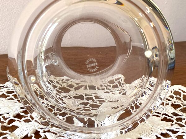 Grand broc / pichet / carafe à eau Vintage en cristal de Sèvres signé