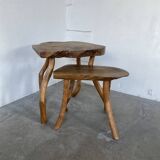 Pair of elm side tables