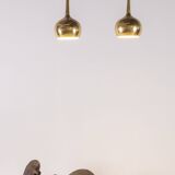 2x Hans Agne Jakobsson Brass Pendant Lamp, 1960s Sweden