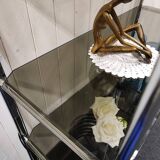 Chrome and smoked glass shelf