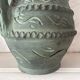 Spanish vase from the 60s-70s, olive green-grey ceramic, 31 cm.