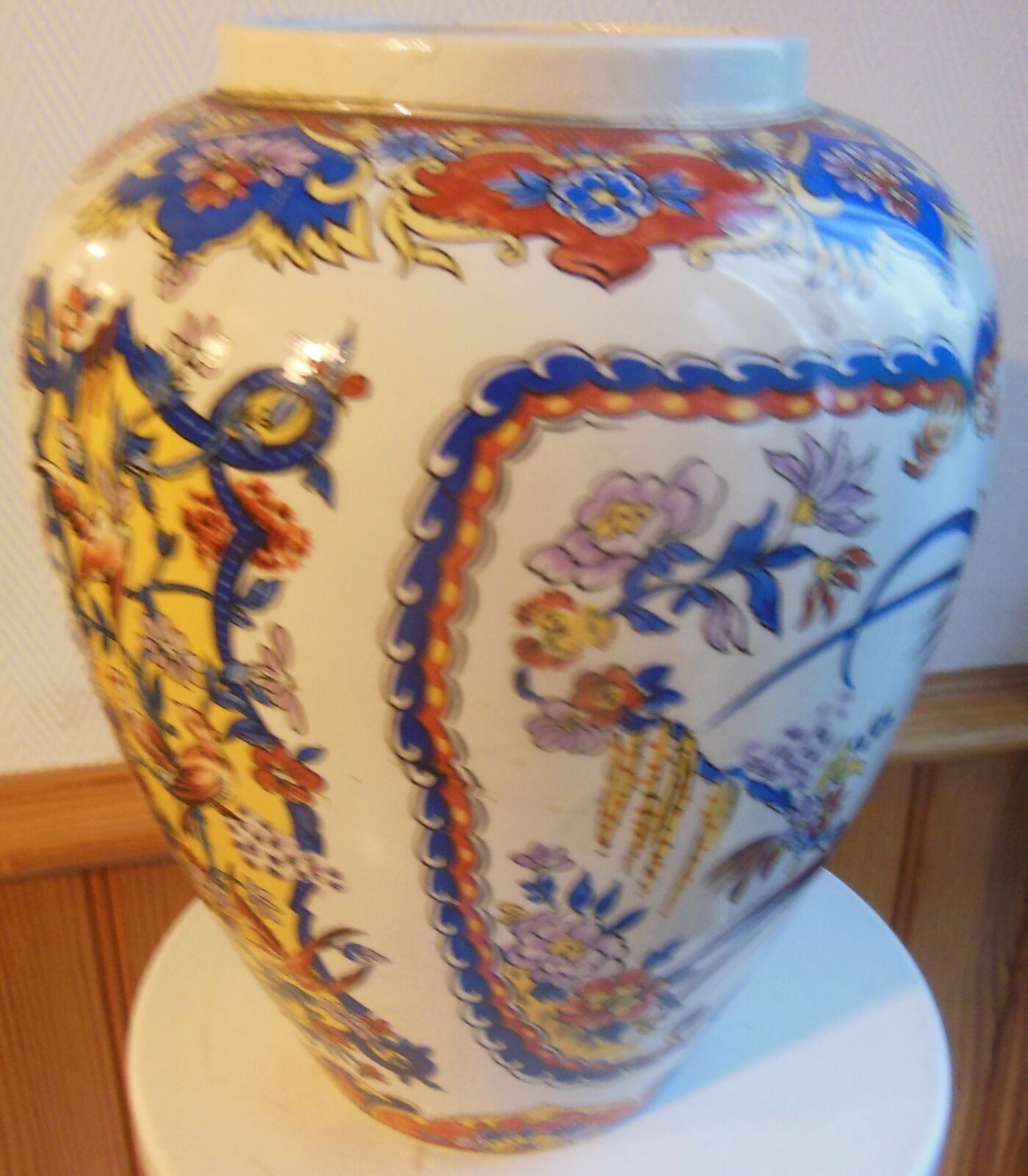 Vase with bird decoration signed y . p derevua