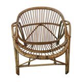 Armchair in rattan basket - vintage
