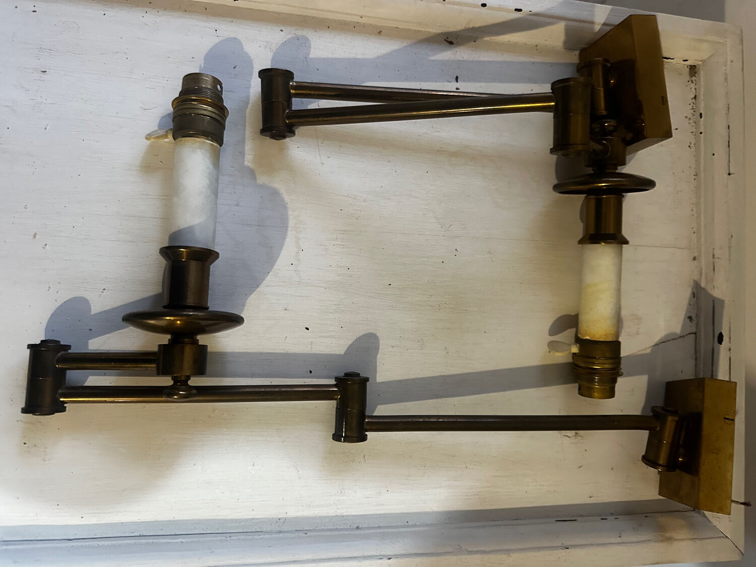 Paire d’appliques murales articulées- Georges W Hansen Metalart- 1950-