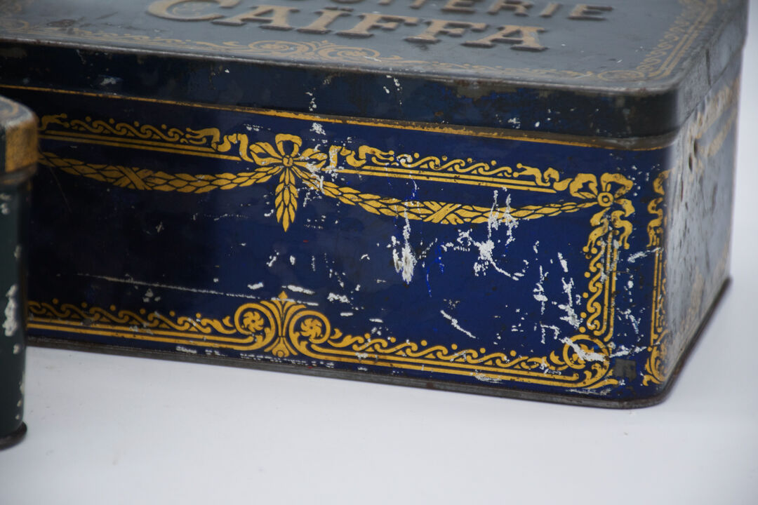 Two boxes metal small butter and coffee Caiffa