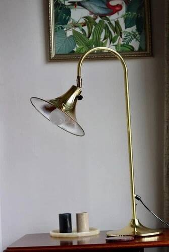 1960's Statement Lamp in Swedish Brass by Börje Claes for Norlett Elite Sweden