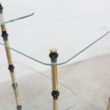 Glass and brass shop window display shelf 1950