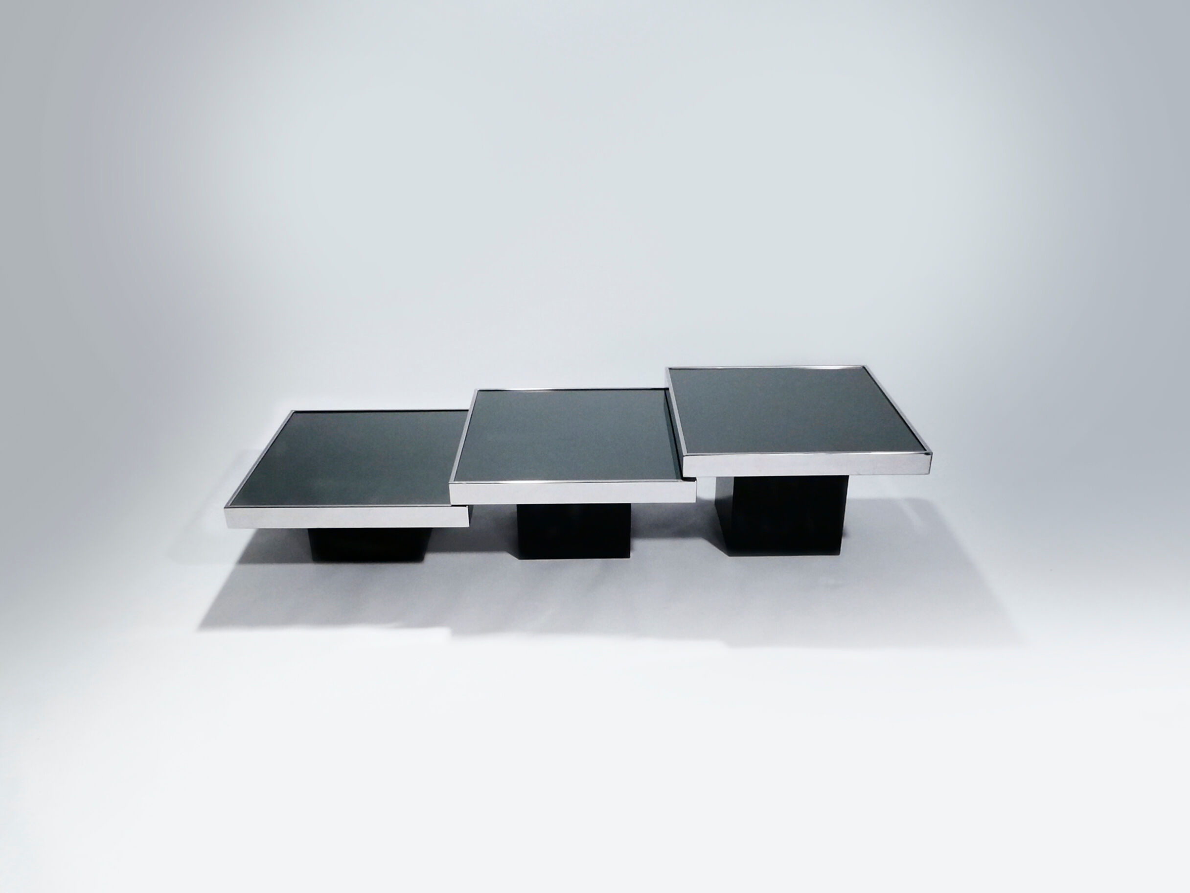 Coffee table chrome mirror Willy Rizzo for Cidue Italy 1970