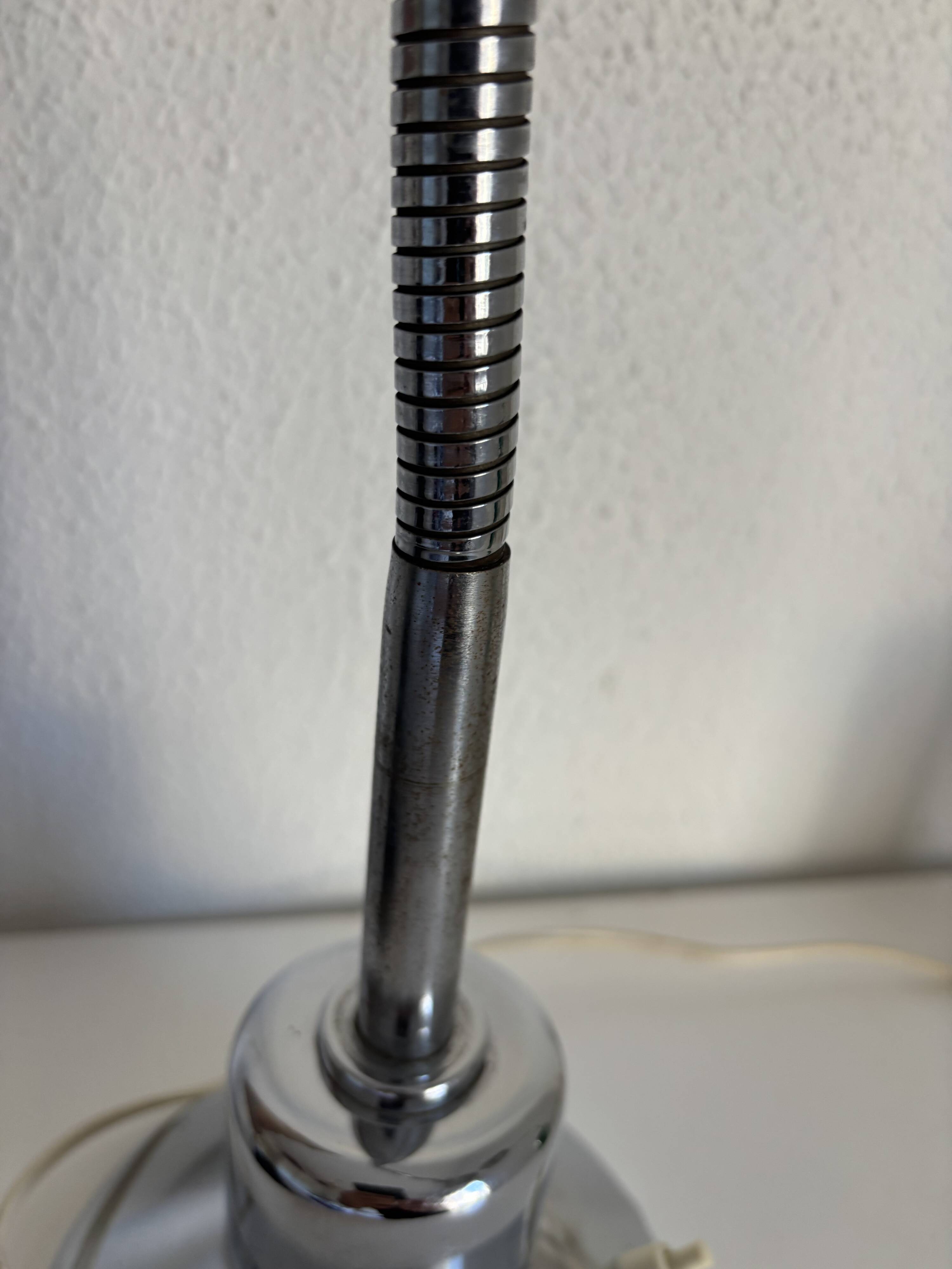 Paire lampes vintage 1940 de bureau jumo 210 chromée design - 50 cm