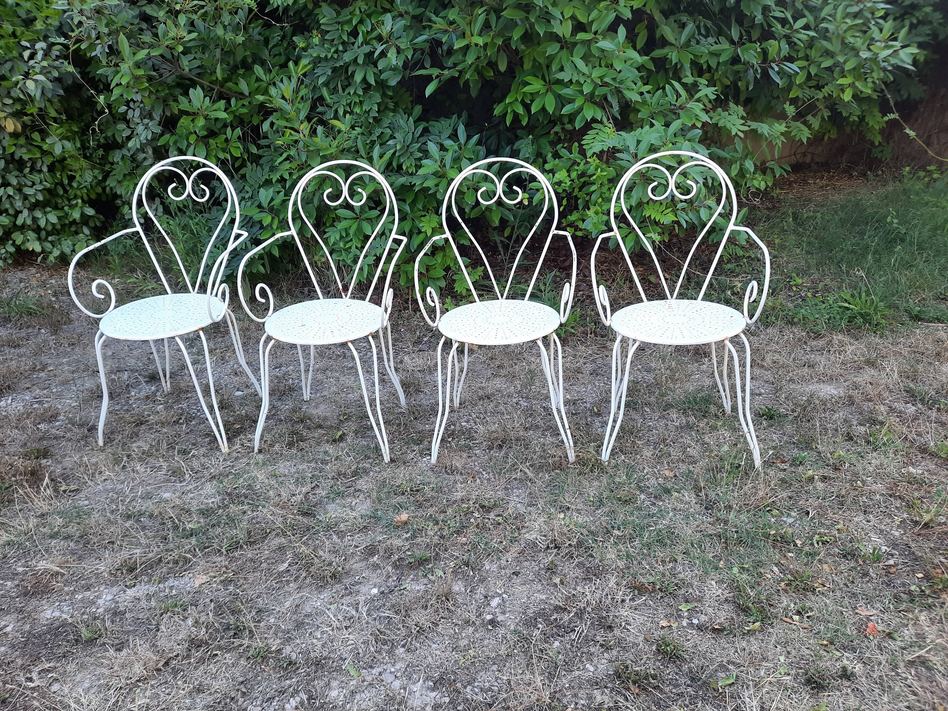 Antique wrought iron garden furniture